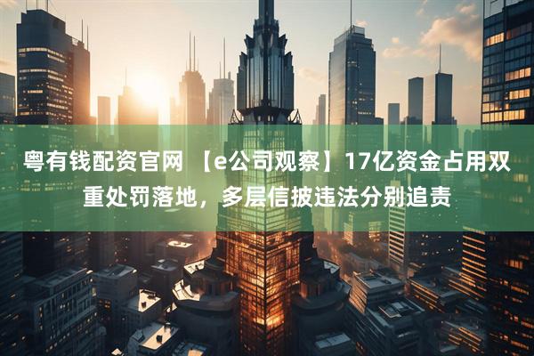 粤有钱配资官网 【e公司观察】17亿资金占用双重处罚落地，多层信披违法分别追责